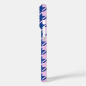 Houndstooth Roze + Blauw Patroon Case-Mate iPhone Case (Achterkant / Links)