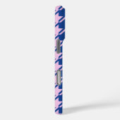 Houndstooth Roze + Blauw Patroon Case-Mate iPhone Case (Achterkant / Rechts)