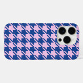 Houndstooth Roze + Blauw Patroon Case-Mate iPhone Case (Achterkant (horizontaal))