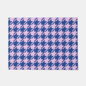Houndstooth Roze + Blauw Patroon Deurmat (Voorkant)