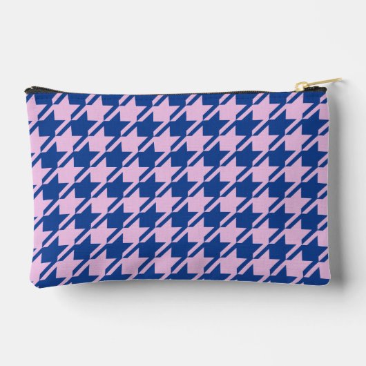 Houndstooth Roze + Blauw Patroon Etui (Achterkant)