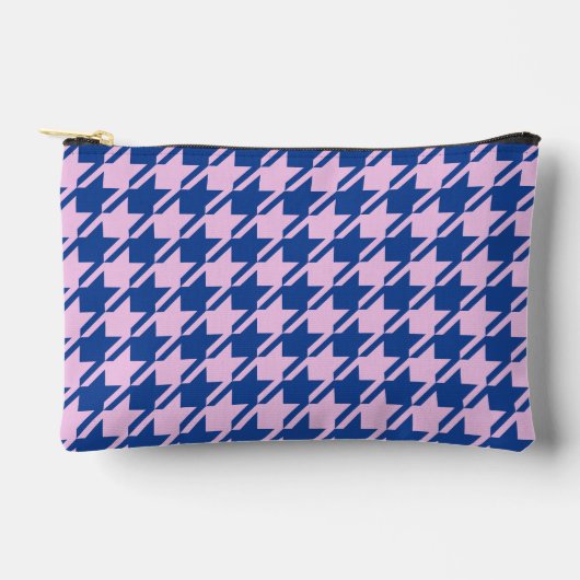 Houndstooth Roze + Blauw Patroon Etui (Voorkant)