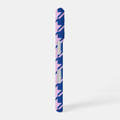 Houndstooth Roze + Blauw Patroon iPhone 16 Hoesje (Rechterkant)