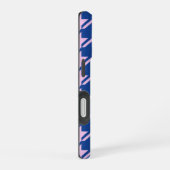 Houndstooth Roze + Blauw Patroon iPhone 16 Hoesje (Rechterkant)