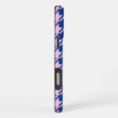 Houndstooth Roze + Blauw Patroon iPhone Hoesje (Rechterkant)