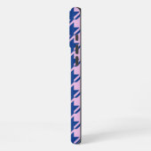 Houndstooth Roze + Blauw Patroon iPhone Hoesje (Linkerkant)