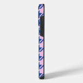 Houndstooth Roze + Blauw Patroon iPhone Hoesje (Linkerkant)