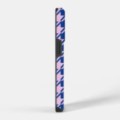 Houndstooth Roze + Blauw Patroon iPhone Hoesje (Rechterkant)