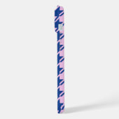 Houndstooth Roze + Blauw Patroon iPhone Hoesje (Linkerkant)