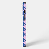 Houndstooth Roze + Blauw Patroon iPhone Hoesje (Linkerkant)
