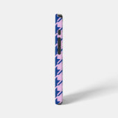 Houndstooth Roze + Blauw Patroon iPhone Hoesje (Linkerkant)