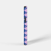 Houndstooth Roze + Blauw Patroon iPhone Hoesje (Rechterkant)