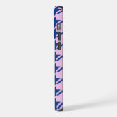 Houndstooth Roze + Blauw Patroon iPhone Hoesje (Linkerkant)