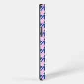 Houndstooth Roze + Blauw Patroon iPhone Hoesje (Rechterkant)