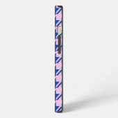 Houndstooth Roze + Blauw Patroon iPhone Hoesje (Linkerkant)