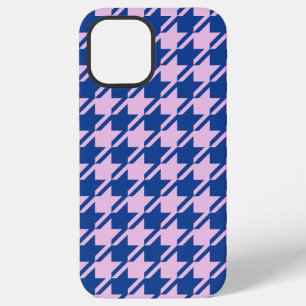 Houndstooth Roze + Blauw Patroon iPhone 12 Pro Max Hoesje
