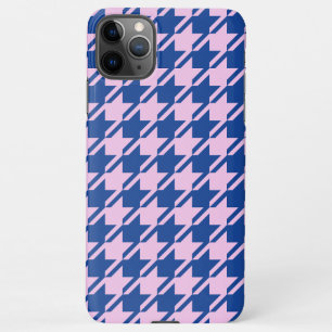 Houndstooth Roze + Blauw Patroon iPhone 11Pro Max Hoesje
