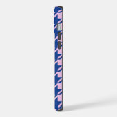 Houndstooth Roze + Blauw Patroon iPhone Hoesje (Linkerkant)