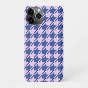Houndstooth Roze + Blauw Patroon iPhone 11Pro Hoesje