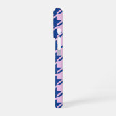Houndstooth Roze + Blauw Patroon iPhone Hoesje (Linkerkant)