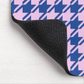 Houndstooth Roze + Blauw Patroon Muismat (Hoek)