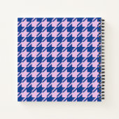 Houndstooth Roze + Blauw Patroon Notitieboek (Achterkant)