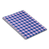 Houndstooth Roze + Blauw Patroon Notitieboek (Rechterzijde)