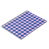 Houndstooth Roze + Blauw Patroon Notitieboek (Linkerzijde)