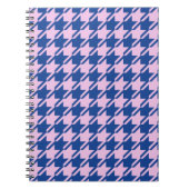 Houndstooth Roze + Blauw Patroon Notitieboek (Voorkant)