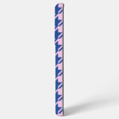 Houndstooth Roze + Blauw Patroon Samsung Galaxy Hoesje (Linkerkant)