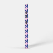 Houndstooth Roze + Blauw Patroon Samsung Galaxy Hoesje (Rechterkant)