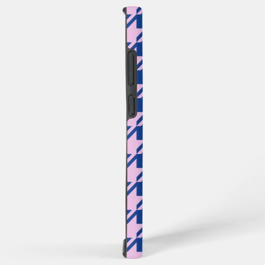 Houndstooth Roze + Blauw Patroon Samsung Galaxy Hoesje (Rechterkant)