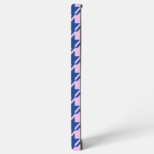 Houndstooth Roze + Blauw Patroon Samsung Galaxy Hoesje (Linkerkant)