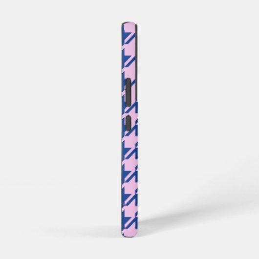 Houndstooth Roze + Blauw Patroon Samsung Galaxy Hoesje (Rechterkant)