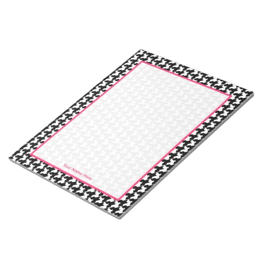 Houndstooth & roze, speciaal Notitieblok (Schuin)