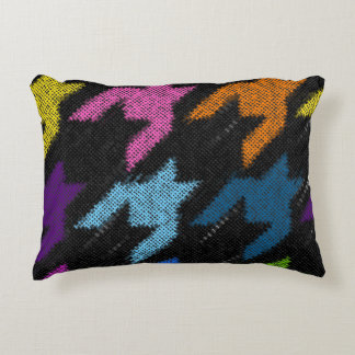 Houndstooth: ruwe canvas imitatie. accent kussen