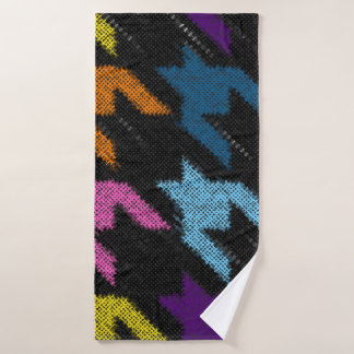 Houndstooth: ruwe canvas imitatie. badhanddoek