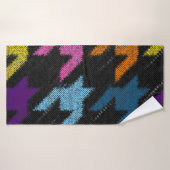 Houndstooth: ruwe canvas imitatie. badhanddoek (Badhanddoek)