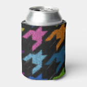 Houndstooth: ruwe canvas imitatie. blikjeskoeler (Blikje Voorkant)
