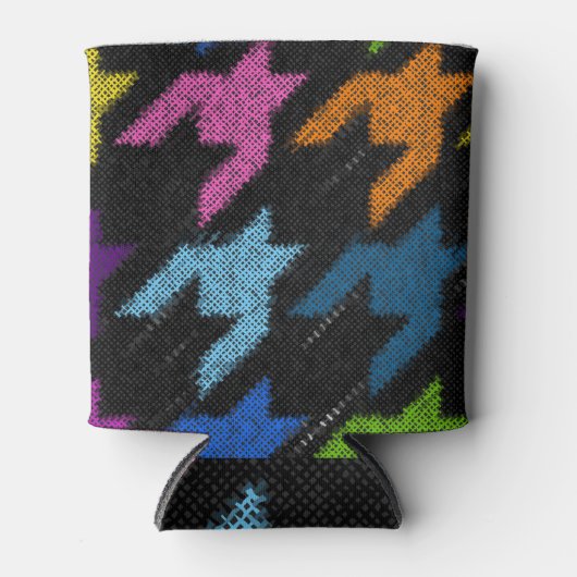 Houndstooth: ruwe canvas imitatie. blikjeskoeler (Voorkant)