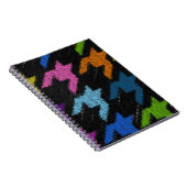 Houndstooth: ruwe canvas imitatie. notitieboek (Rechterzijde)