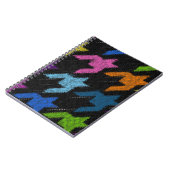 Houndstooth: ruwe canvas imitatie. notitieboek (Linkerzijde)