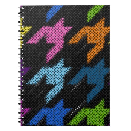 Houndstooth: ruwe canvas imitatie. notitieboek (Voorkant)