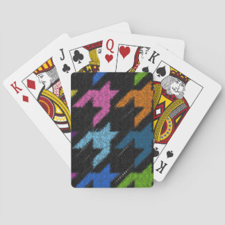 Houndstooth: ruwe canvas imitatie. pokerkaarten