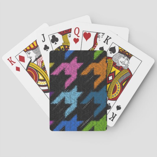 Houndstooth: ruwe canvas imitatie. pokerkaarten (Achterkant)
