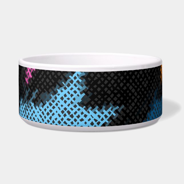 Houndstooth: ruwe canvas imitatie. voerbakje (Voorkant)
