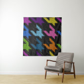 Houndstooth: ruwe canvas imitatie. wandkleed (In Situ (horizontaal))