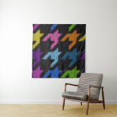 Houndstooth: ruwe canvas imitatie. wandkleed (In situ)
