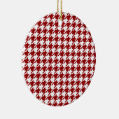 HoundsTooth Samba Sultry Red-kerstversiering Keramisch Ornament (Rechts)