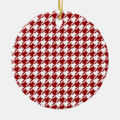 HoundsTooth Samba Sultry Red-kerstversiering Keramisch Ornament (Voorkant)